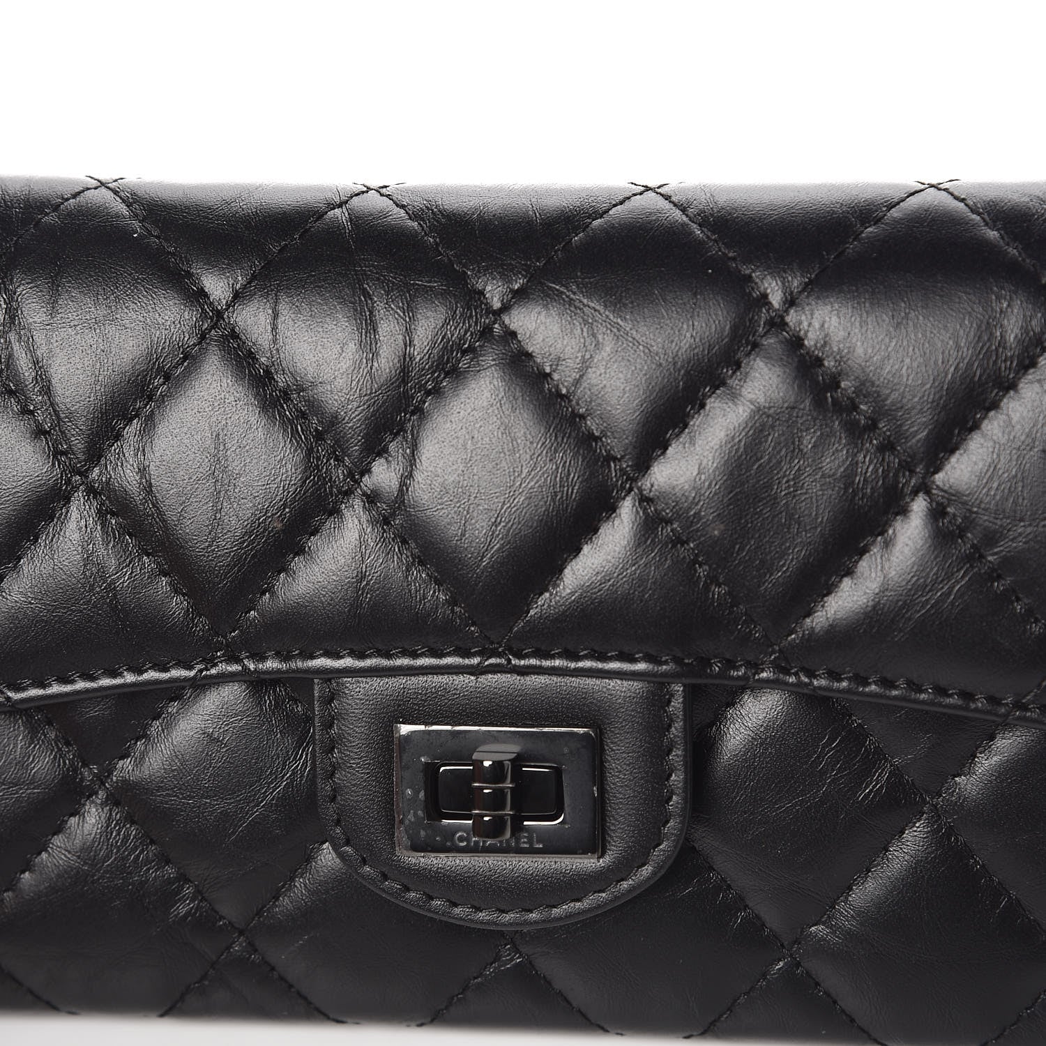 Chanel Aged Calfskin Quilted Reissue Medium Flap Wallet So Black 9 of 9