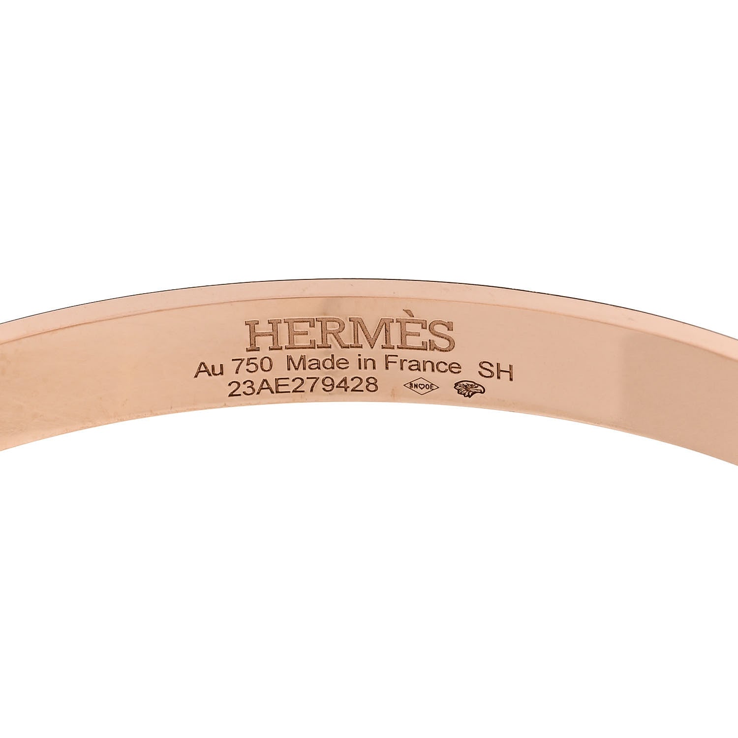 Hermes 18K Rose Gold Diamond PM Kelly Pave Bracelet SH 3 of 4