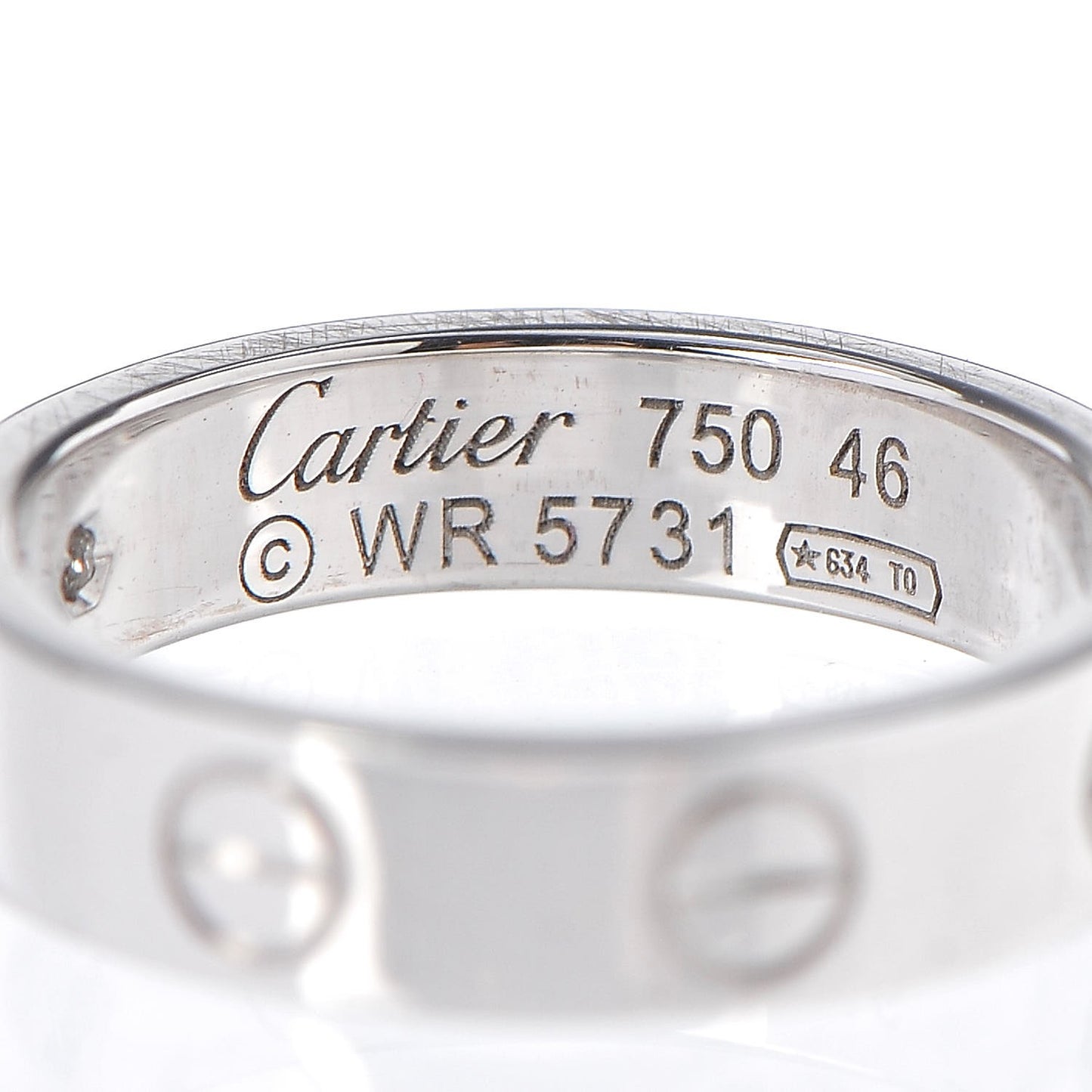 18K White Gold Diamond 4mm LOVE Wedding Band Ring 46 3.75