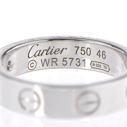 Cartier 18K White Gold Diamond 4mm LOVE Wedding Band Ring 46 3.75 3 of 3
