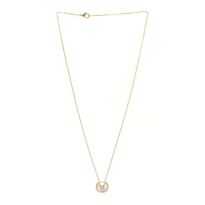 Cartier 18K Yellow Gold Diamond Mother of Pearl XS Amulette de Cartier Pendant Necklace 3 of 8