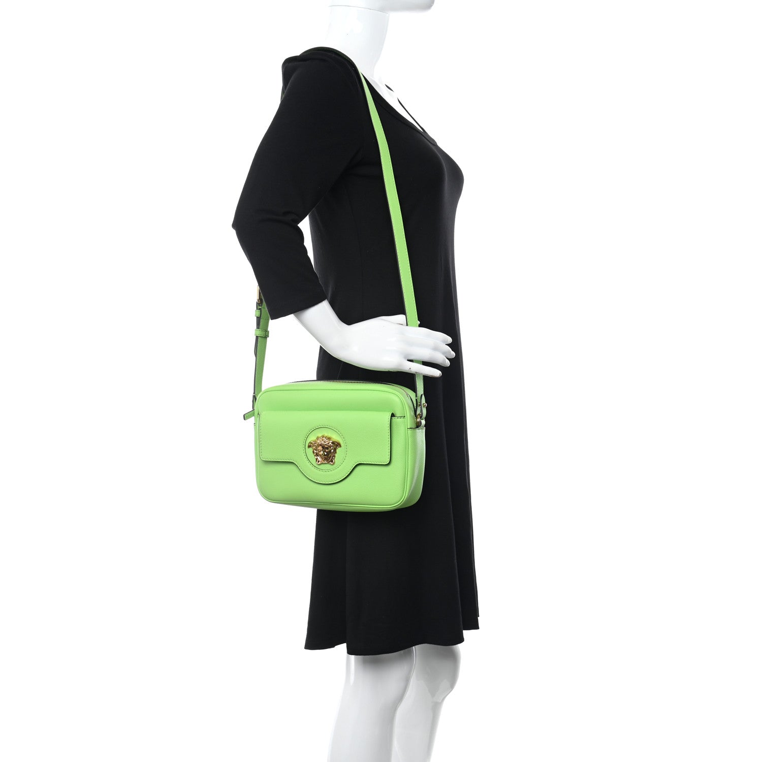 Versace Grained Calfskin Medusa Camera Bag Green 2 of 9