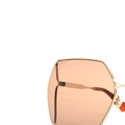 Gucci Metal Square Frame Sunglasses GG0817S Gold 5 of 8