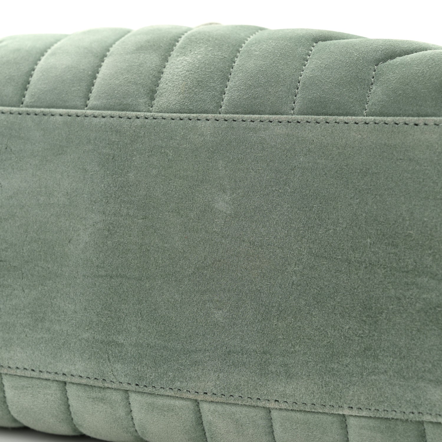 Saint Laurent Suede Y Quilted Monogram Medium Loulou Chain Satchel Vert Opaline 11 of 11
