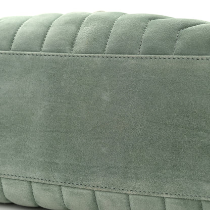 Saint Laurent Suede Y Quilted Monogram Medium Loulou Chain Satchel Vert Opaline 11 of 11