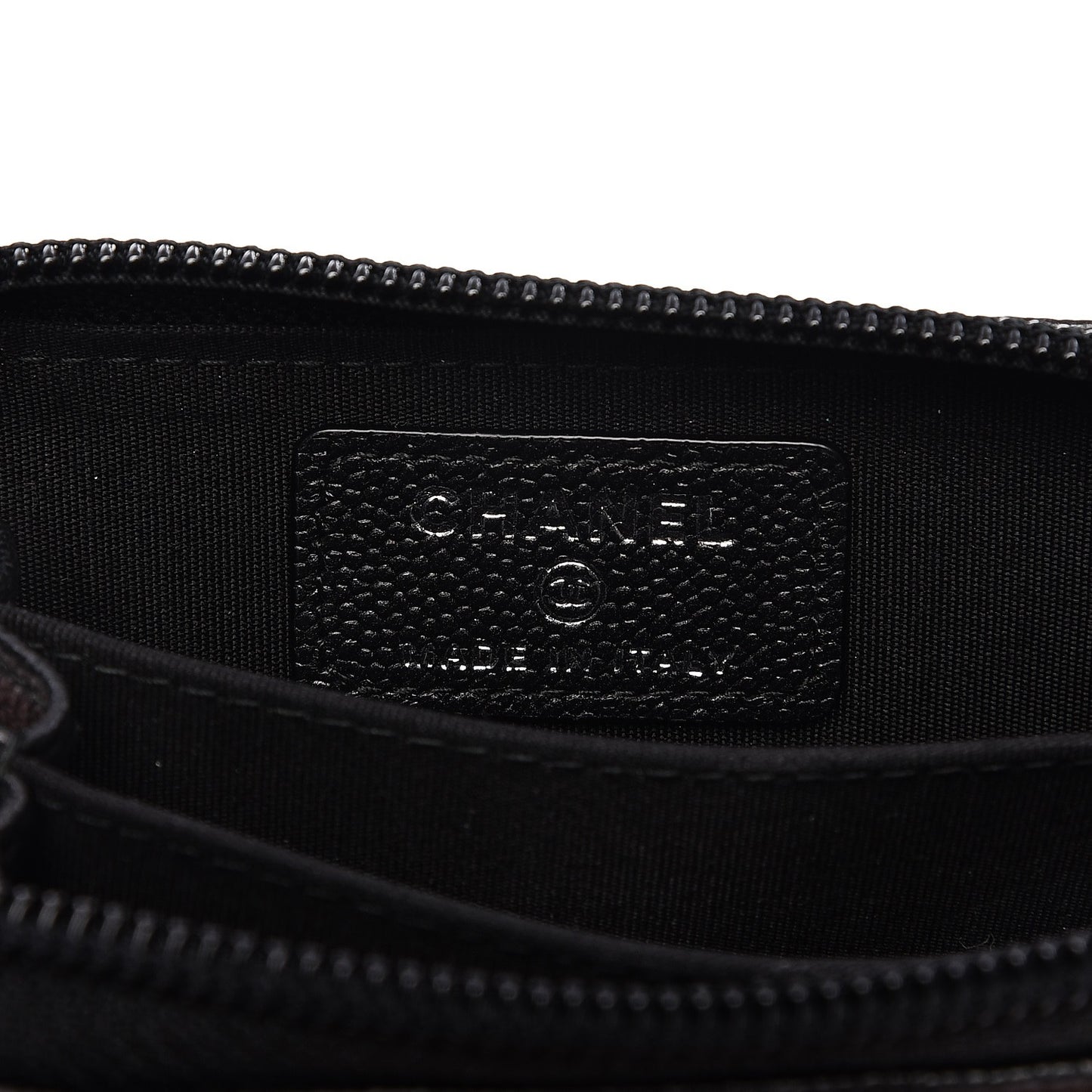 Caviar Quilted Boy Zip Around Coin Purse Wallet So Black