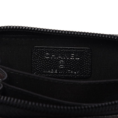 Chanel Caviar Quilted Boy Zip Around Coin Purse Wallet So Black 6 of 7