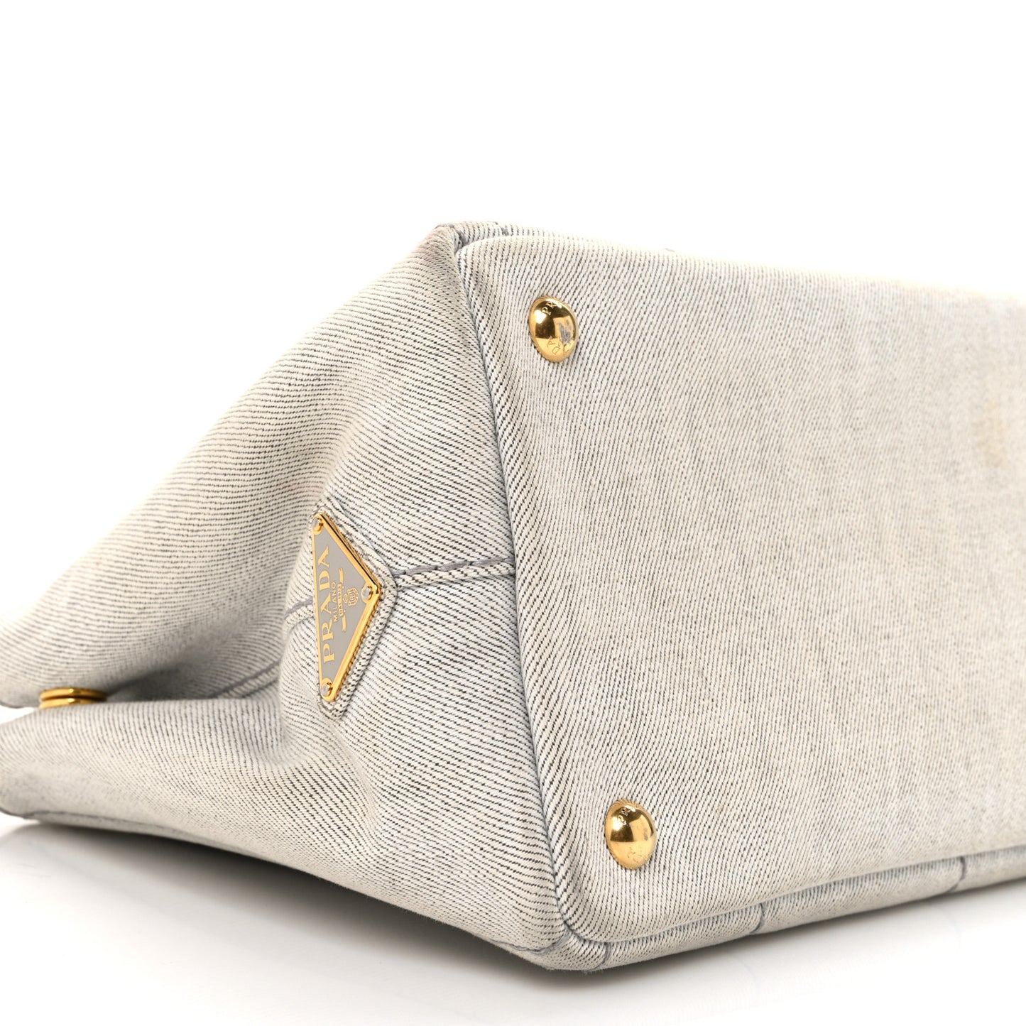 Denim Small Logo Tote Bianco