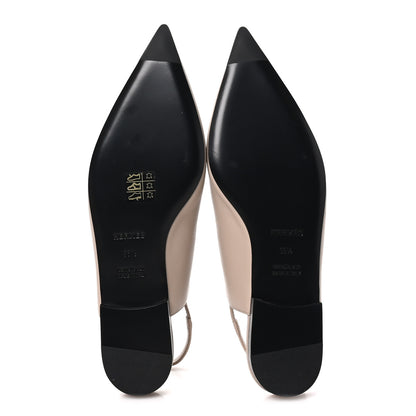 Hermes Nappa Lovely Slingback Flats 38.5 Beige Galet 7 of 10