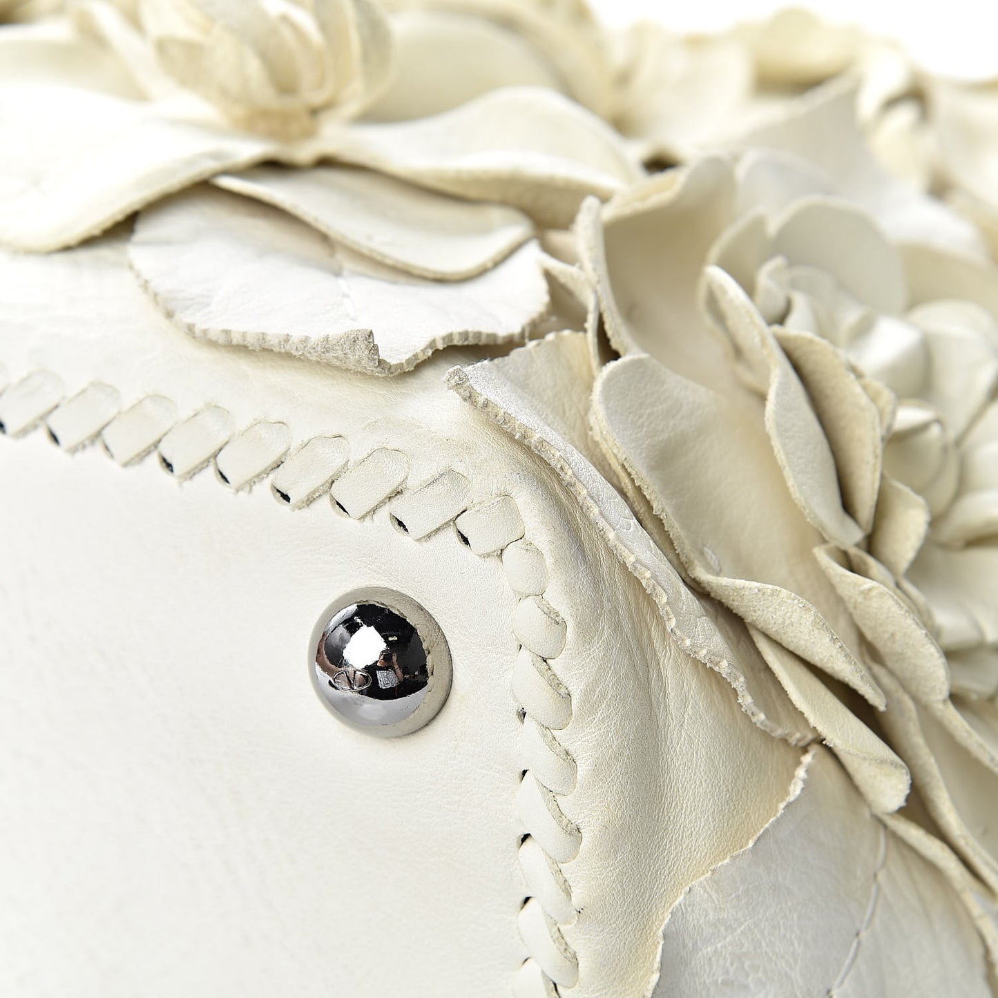Nappa Floral Tote White