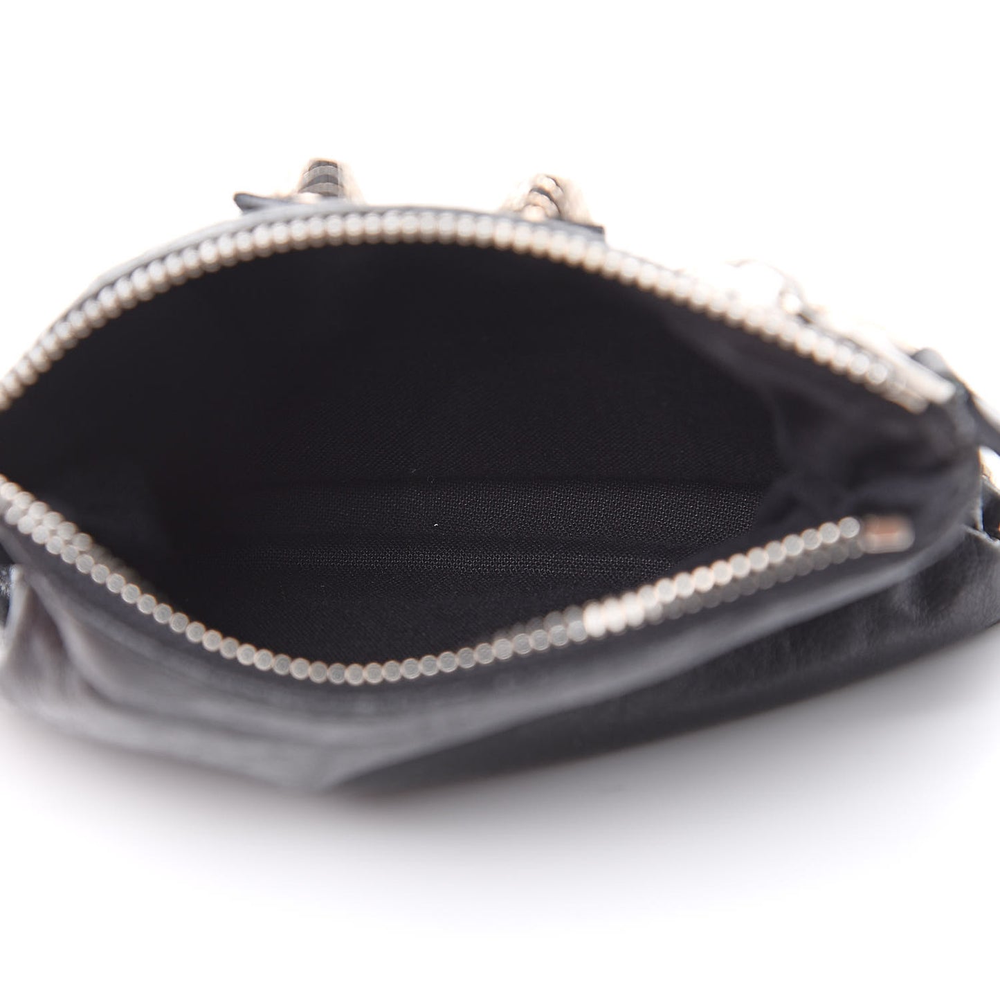 Agneau Giant 12 Silver Hardware M Porte-Monnaie Coin Purse Black