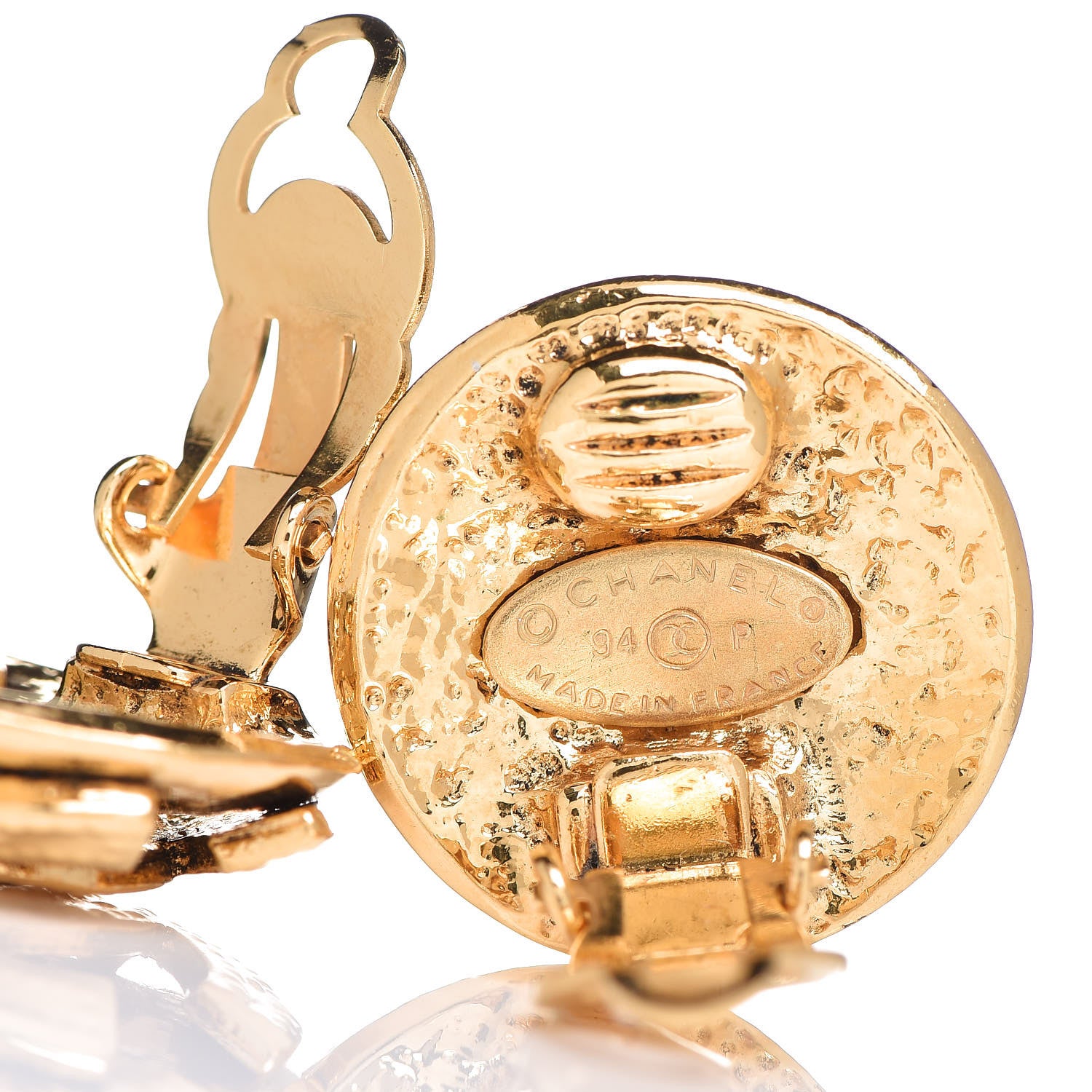 Chanel CC Clip On Earrings Gold 4 of 4