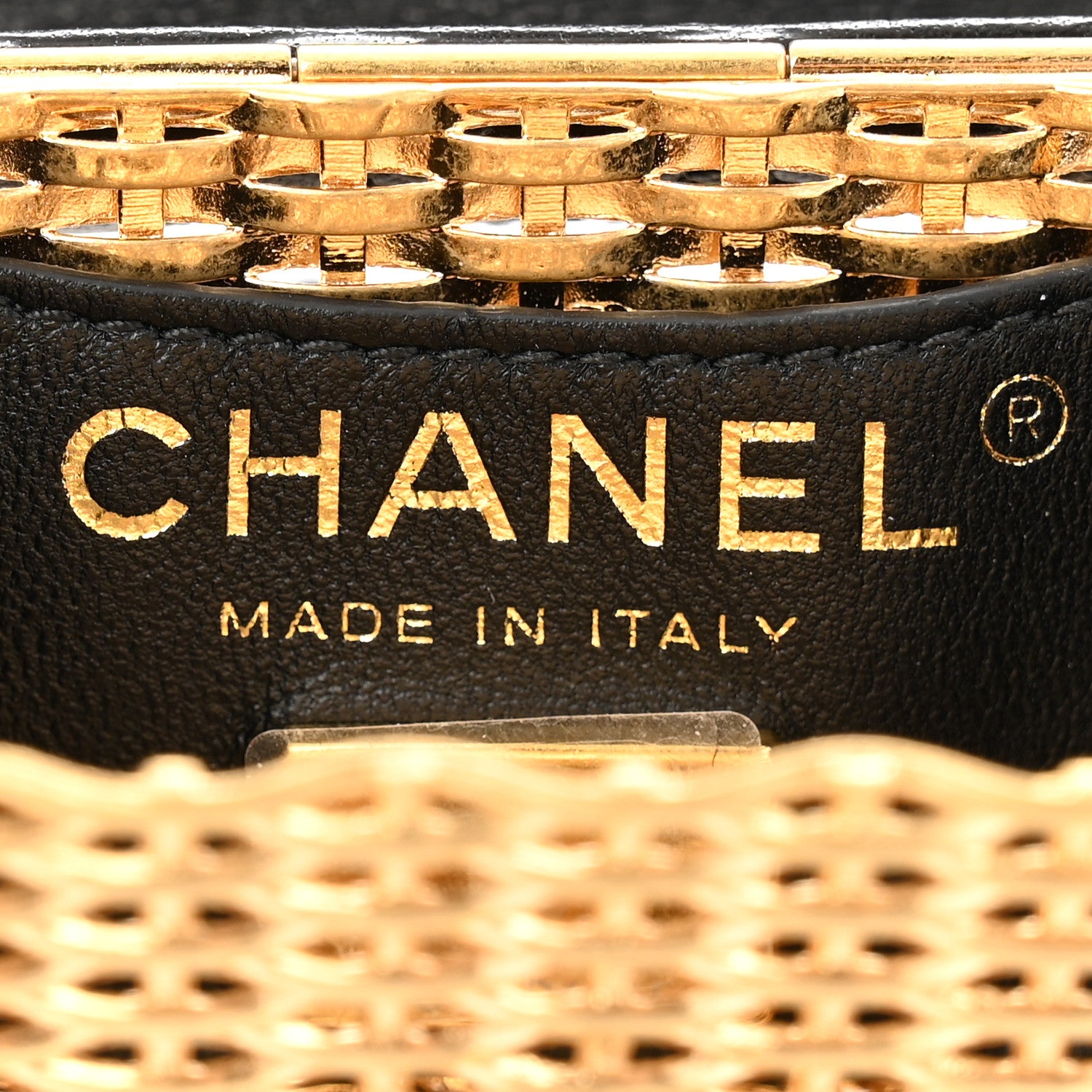 Chanel Woven Metal Lambskin Quilted Micro Flap Black Gold 6 of 9