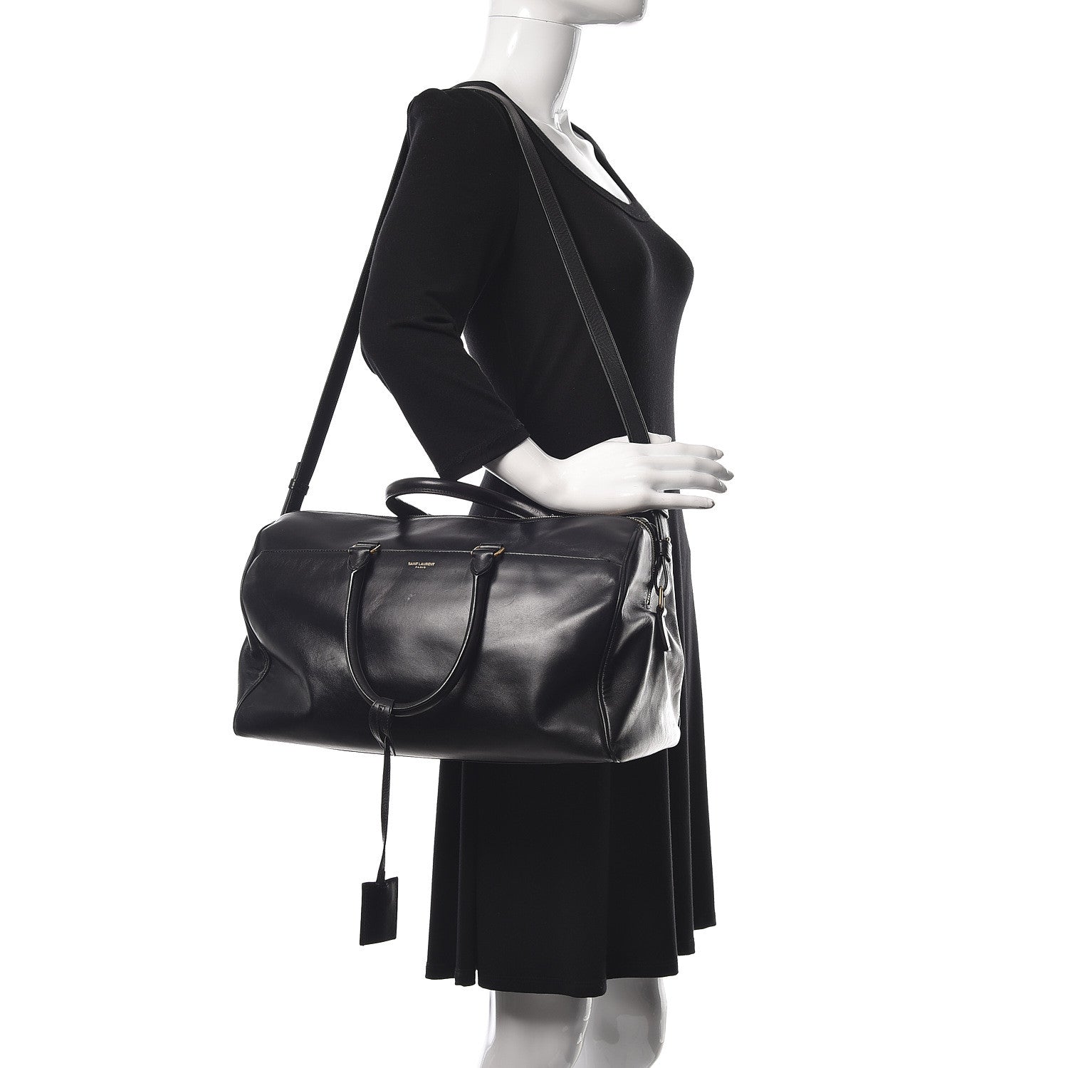 Saint Laurent Calfskin Classic Duffle 12 Black 2 of 18