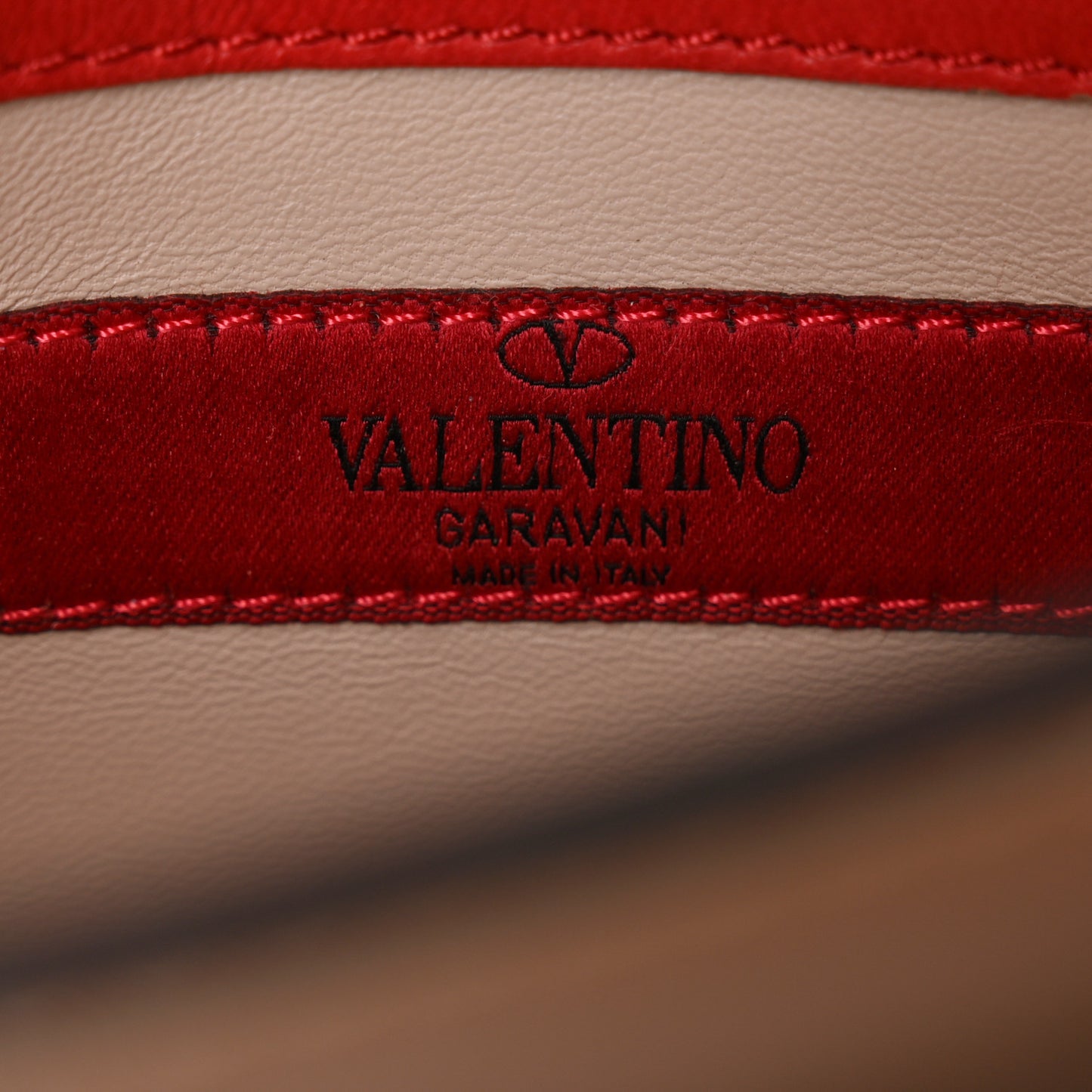 Nappa Rockstud Wristlet Clutch Rosso Valentino