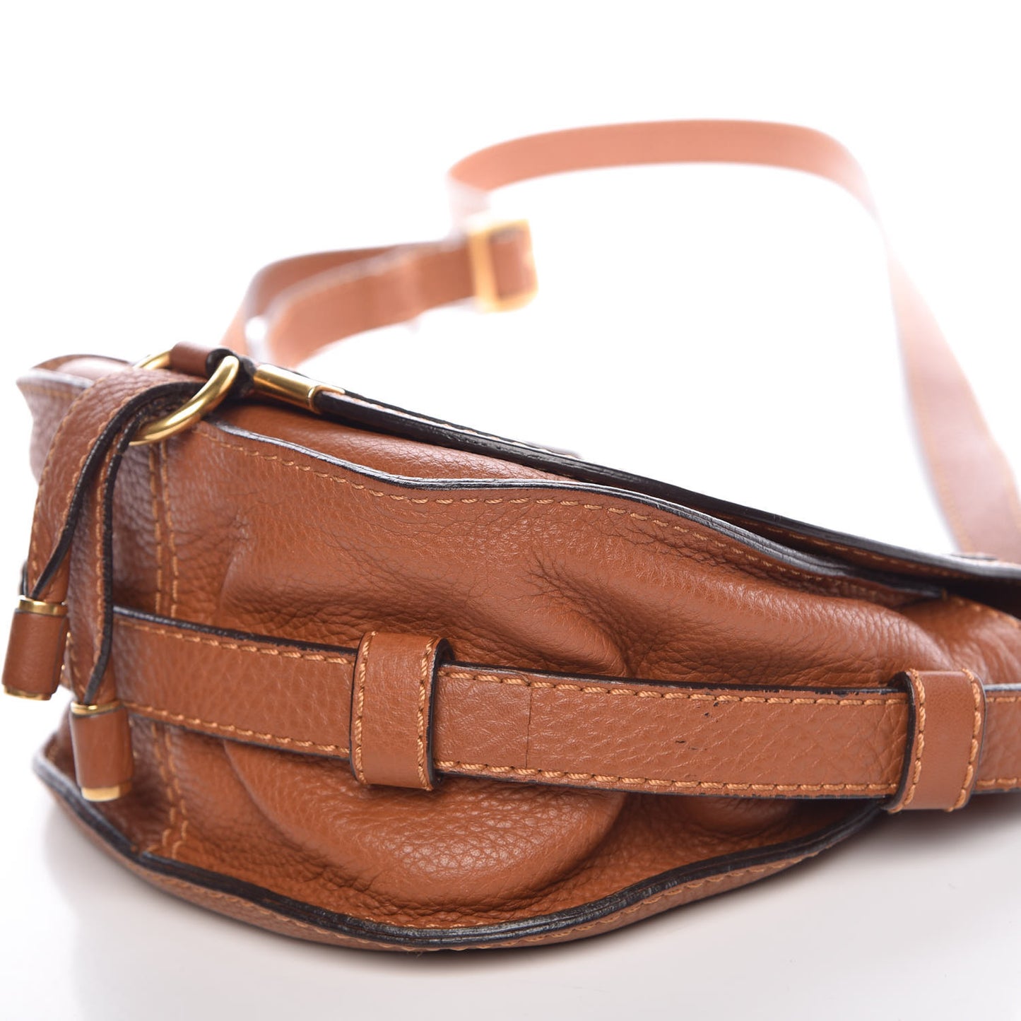 Calfskin Mini Marcie Round Crossbody Bag Tan