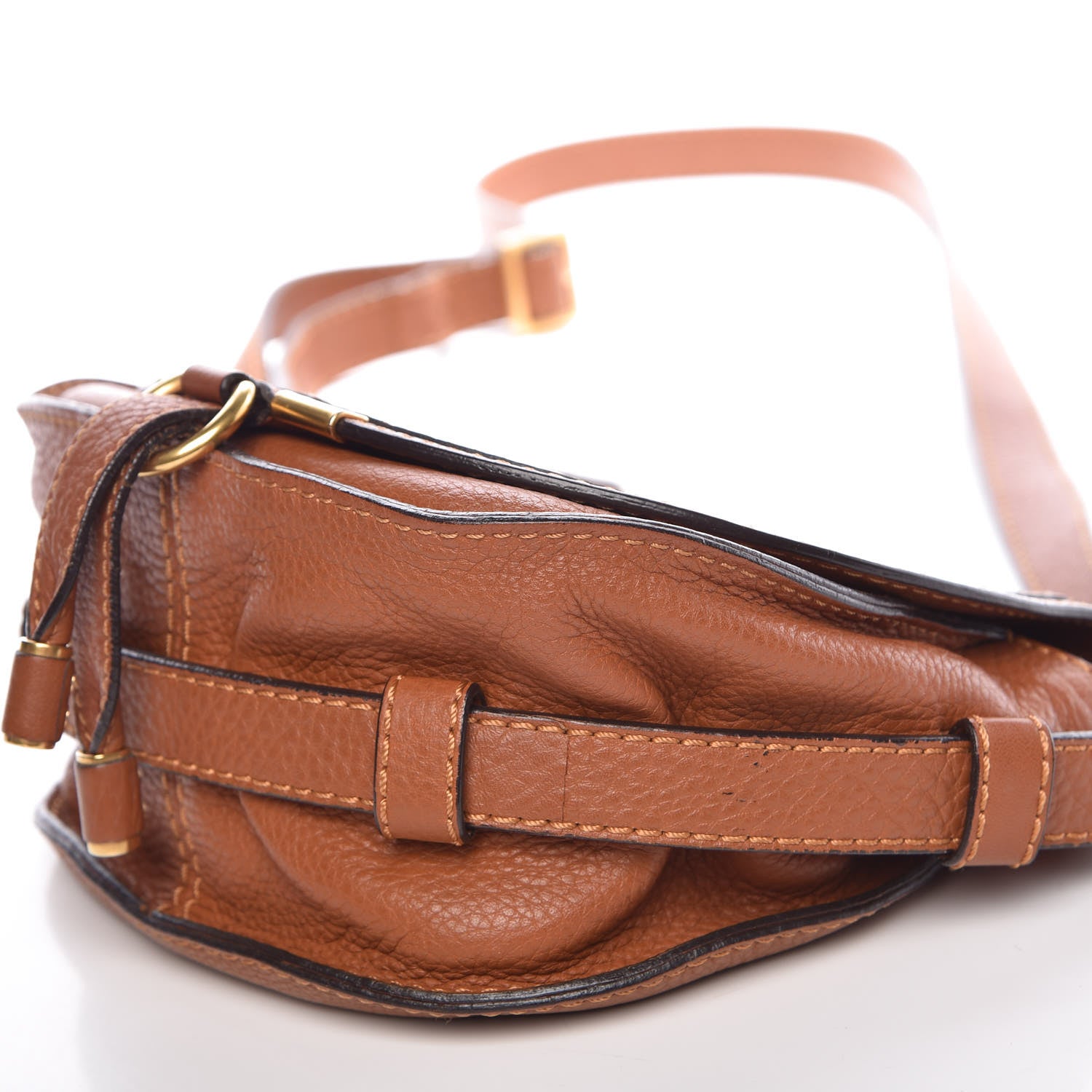 Chloe Calfskin Mini Marcie Round Crossbody Bag Tan 10 of 10