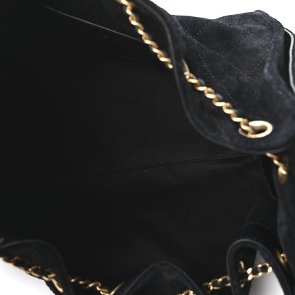 Chanel Suede Quilted Small Chanel 25 Handbag Black 5 of 10