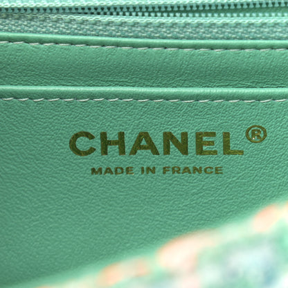 Chanel Tweed Quilted Mini Rectangular Flap Green White Blue Orange 6 of 11