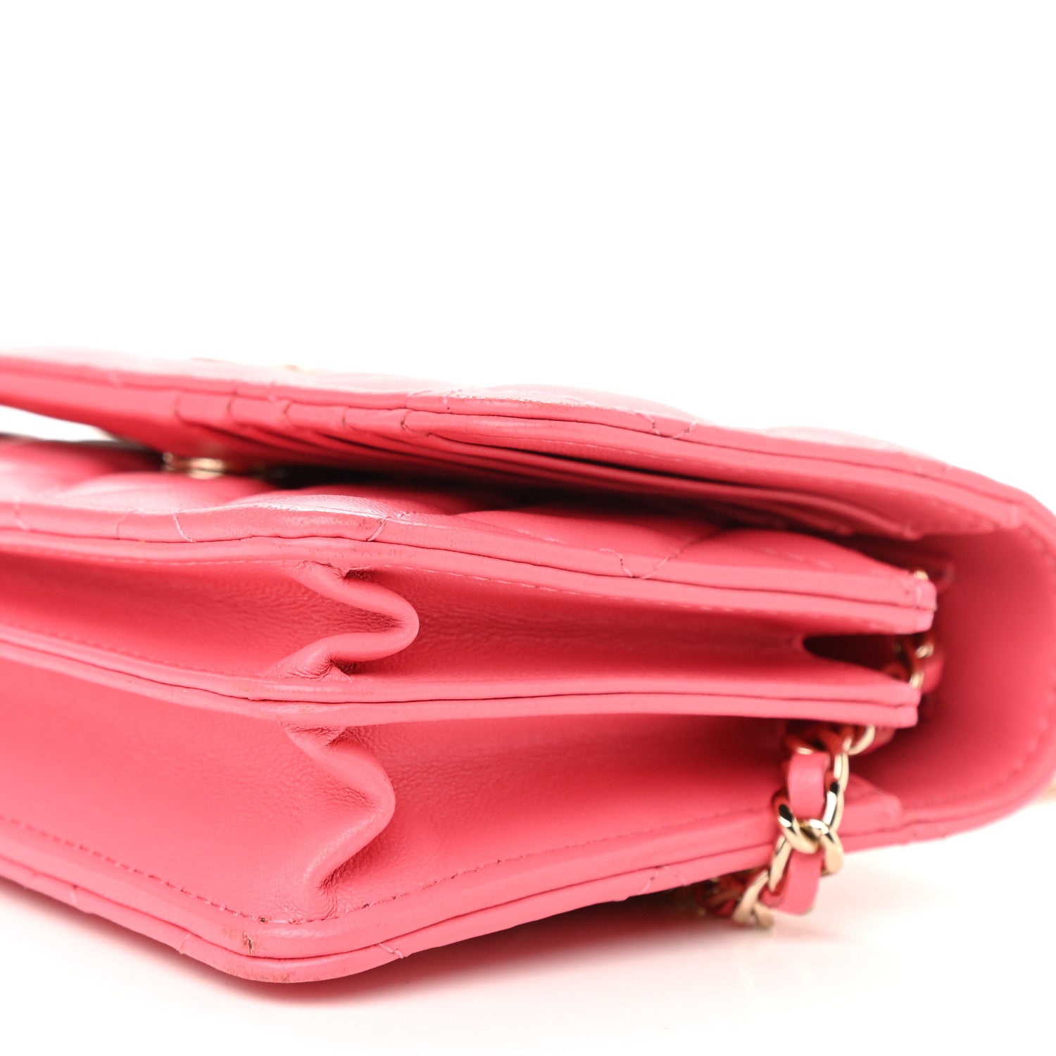 Chanel Lambskin Quilted Mini Wallet On Chain WOC Pink 8 of 9