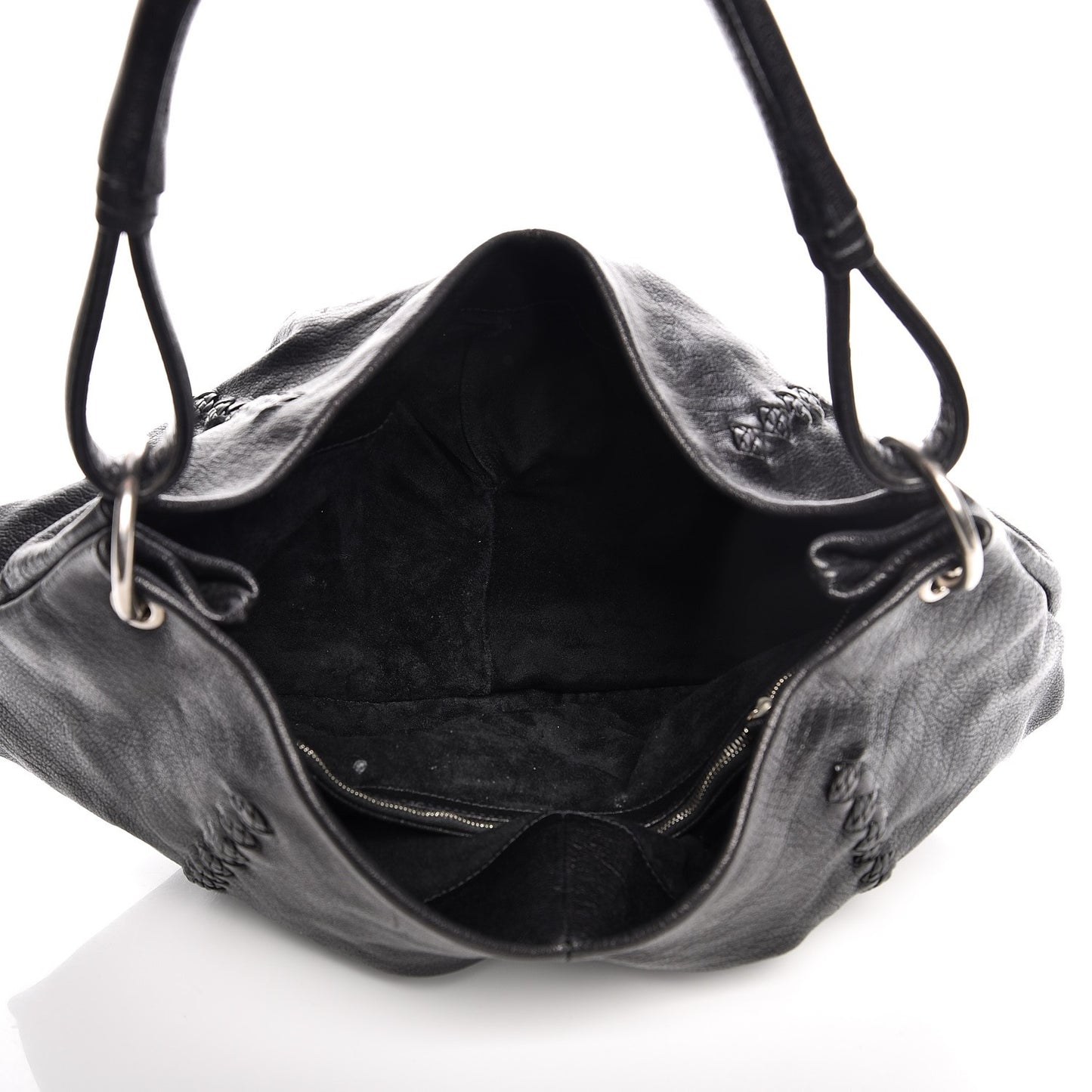 Nappa Intrecciato Aquilone Fortune Cookie Hobo Black