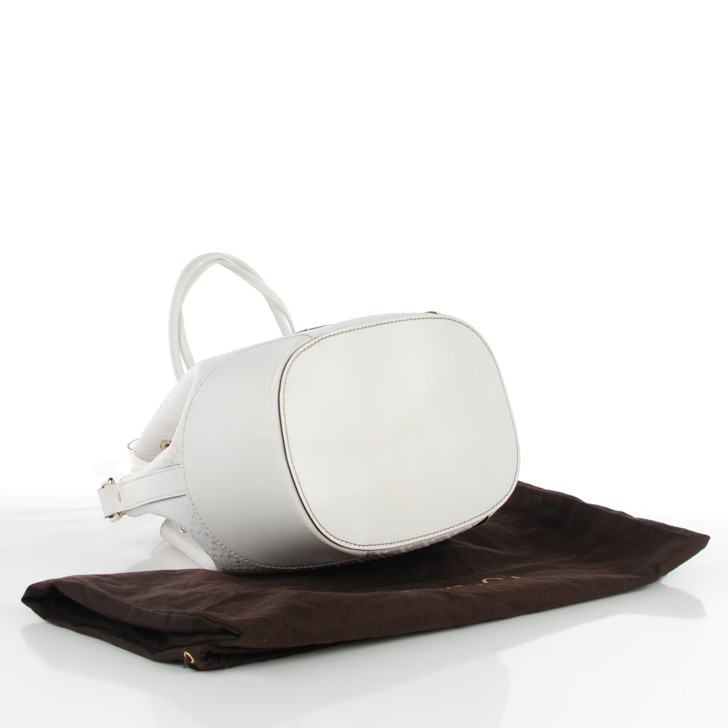 Hilary Lux Bright Diamante Small Bucket Bag Great White