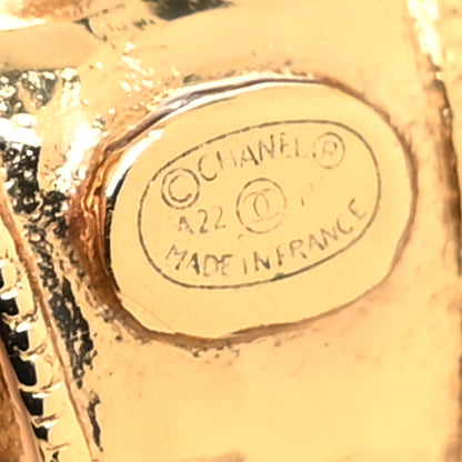 Chanel Resin CC Heart Drop Earrings Gold Black Beige 4 of 4