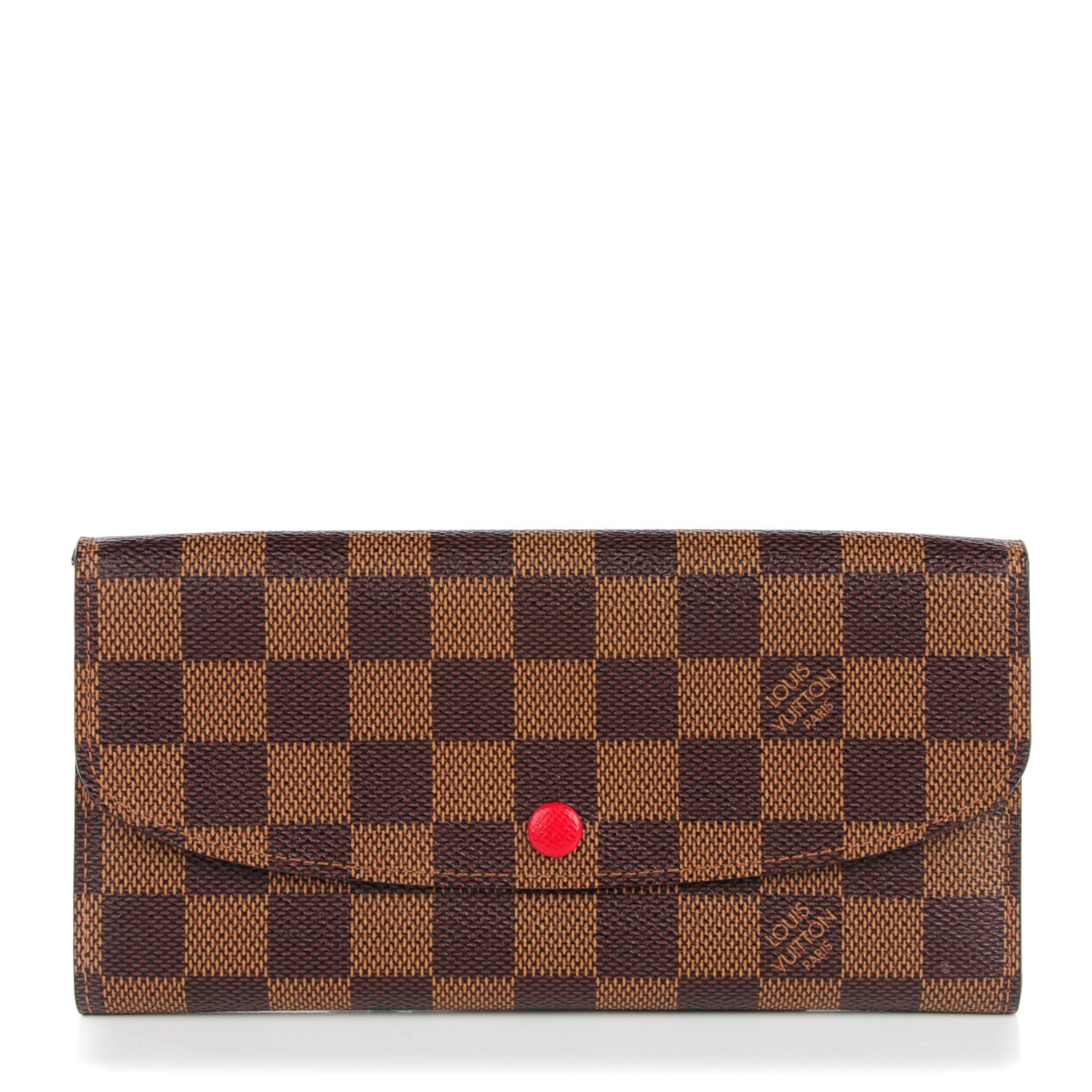 Louis Vuitton Damier Ebene Emilie Wallet Red 1 of 9