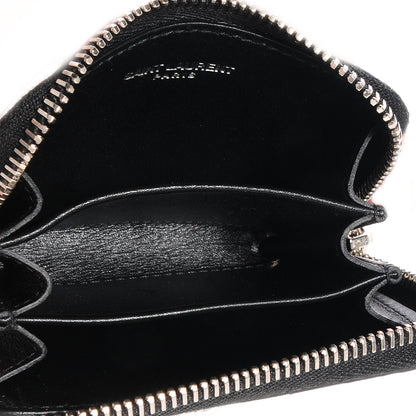 Saint Laurent Python Embossed Leather Small Coin Purse Black 6 of 7
