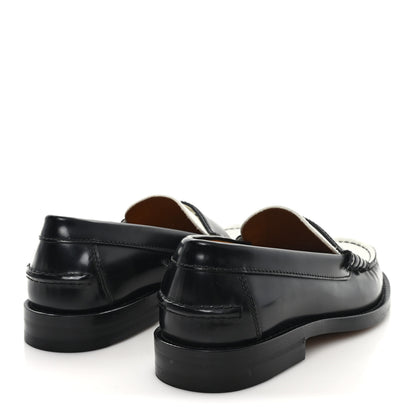 Gucci Millennial Ribot Cut Out Interlocking G Loafers 36 Black White 5 of 10