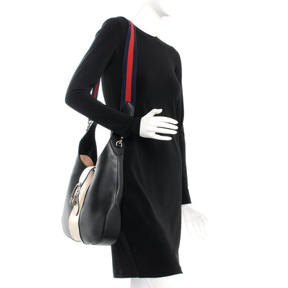 Gucci Calfskin Web Medium Dionysus Hobo Black White 2 of 8