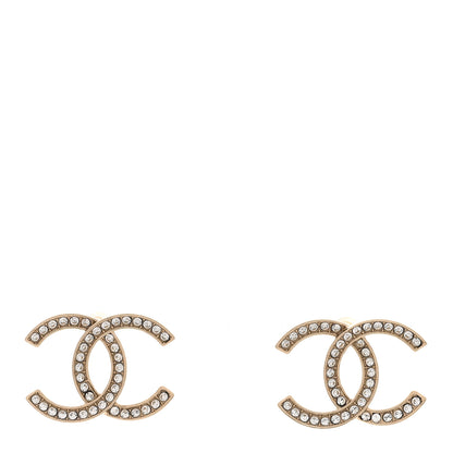 Chanel Crystal Large CC Earrings Gold 1 of 5