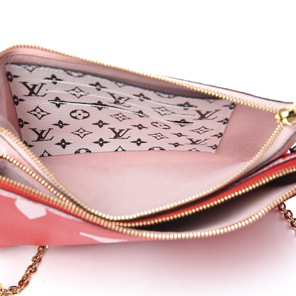 Louis Vuitton Monogram Giant Double Zip Pochette Rouge 5 of 12