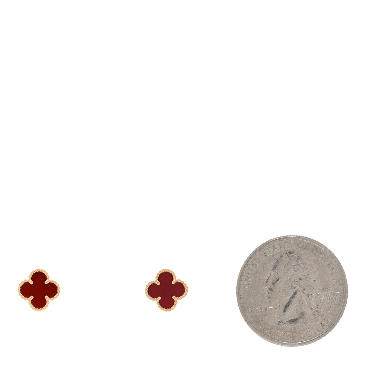 18K Rose Gold Carnelian Sweet Alhambra Earrings