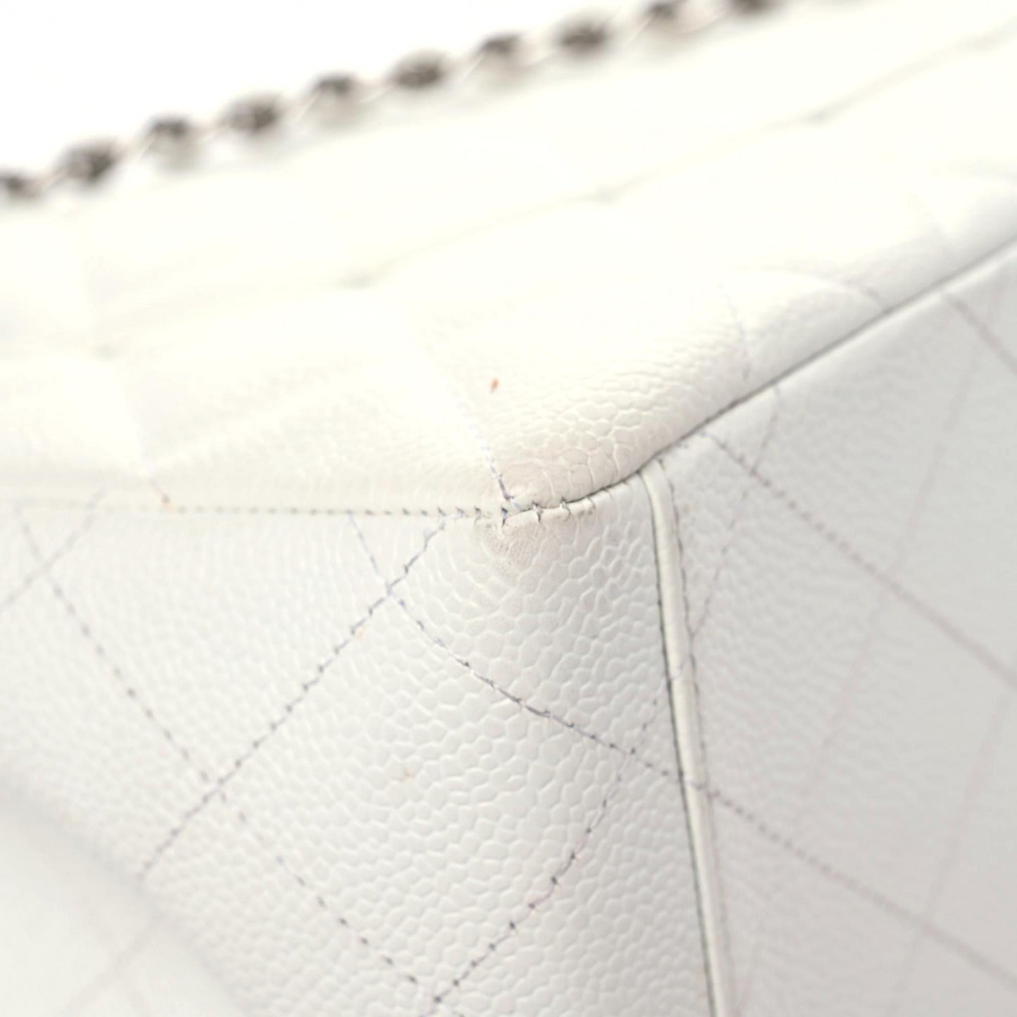 Caviar Quilted Maxi Single Flap White