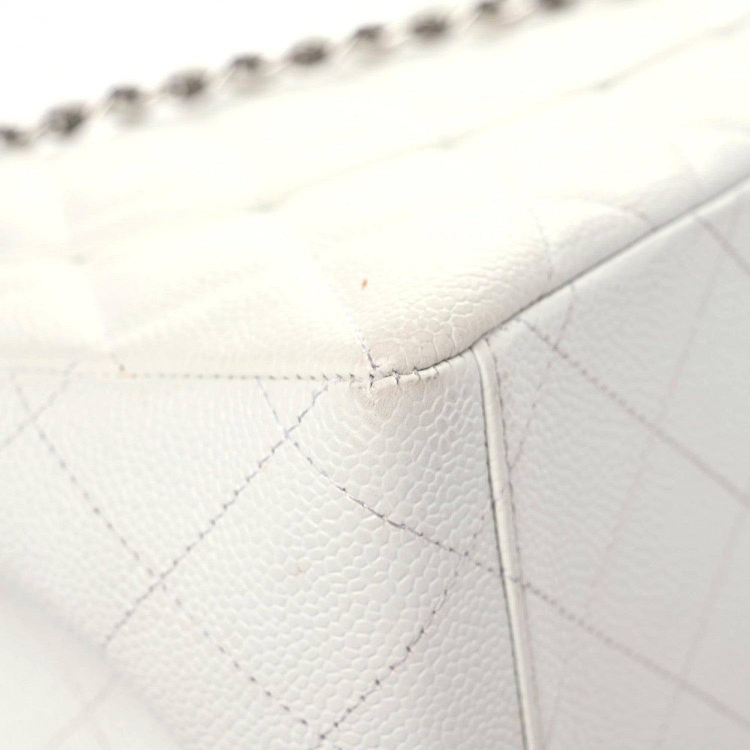 Chanel Caviar Quilted Maxi Single Flap White 17 of 22