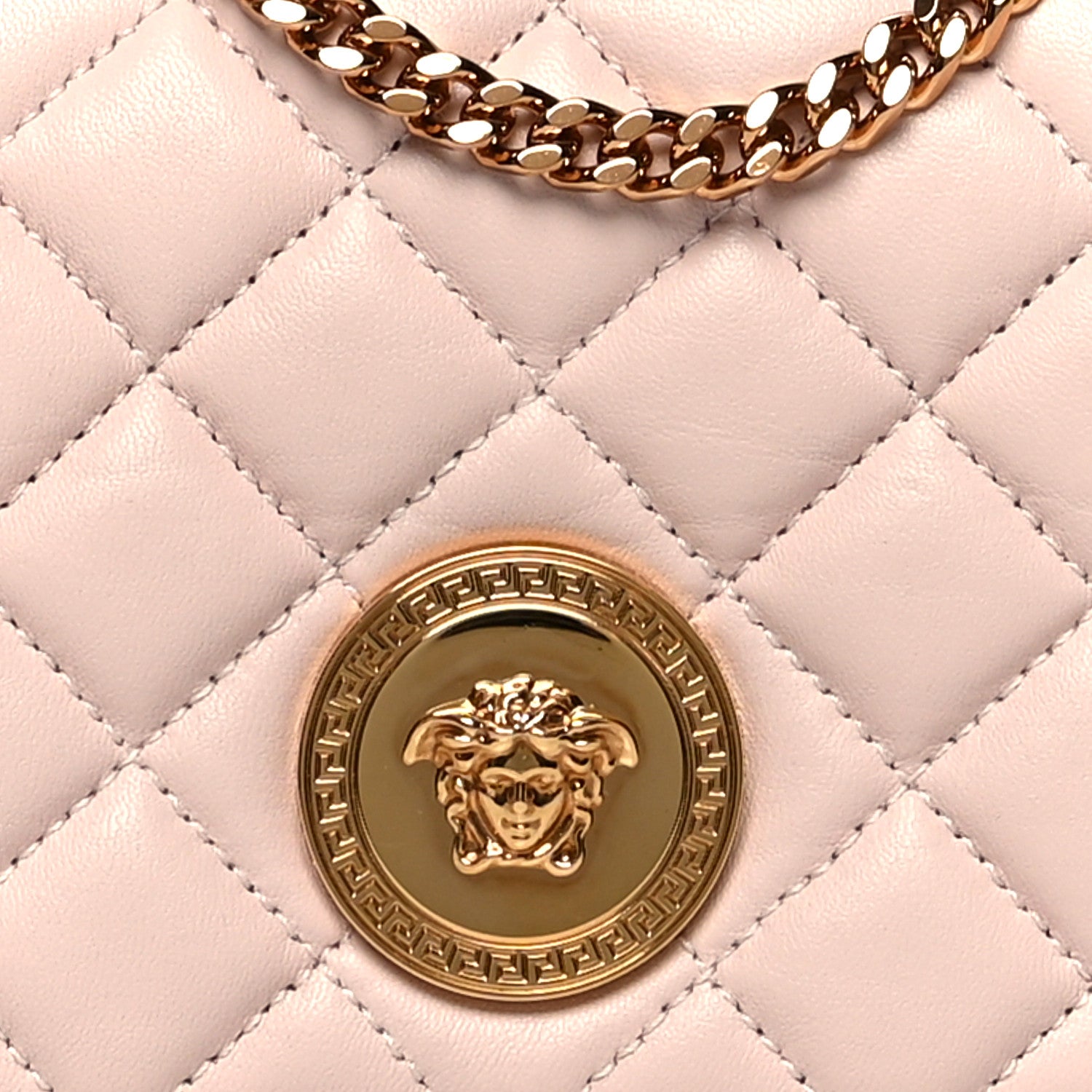 Versace Nappa Quilted Small Medusa Chain Crossbody Light Pink 8 of 10