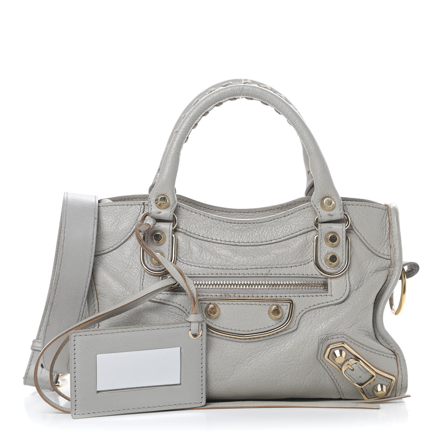 Balenciaga Chevre Gold Metallic Edge Hardware Mini City Gris Perle 1 of 19