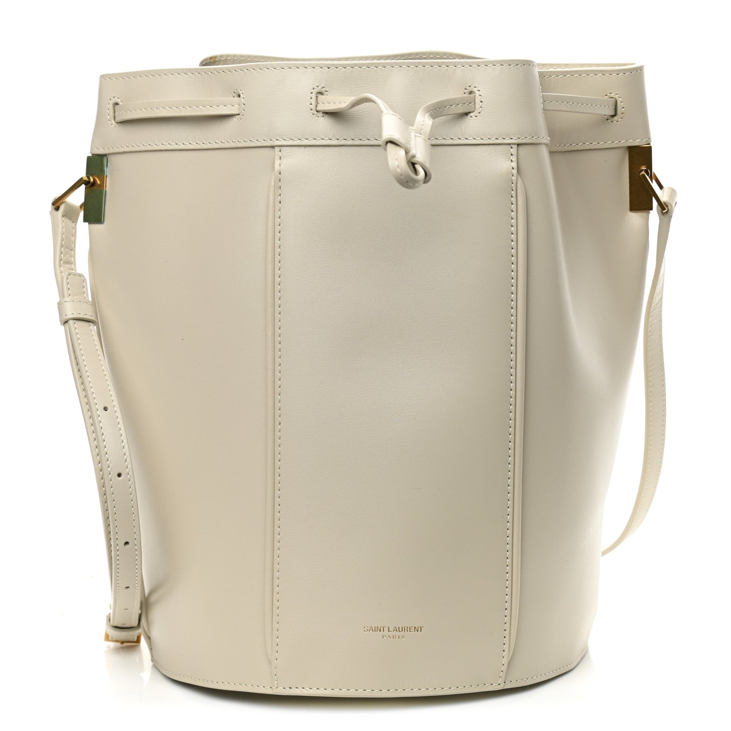 Smooth Calfskin Medium Talitha Bucket Bag Vintage White