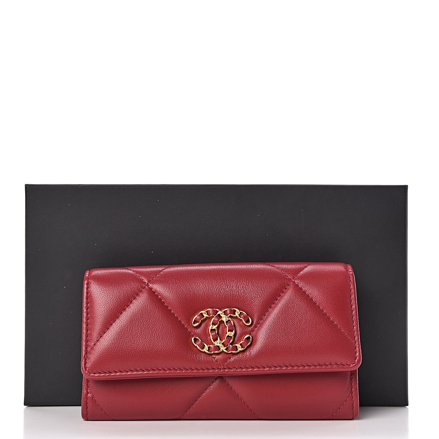 Chanel Goatskin Quilted 19 Flap Wallet Red 8 of 8