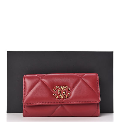 Chanel Goatskin Quilted 19 Flap Wallet Red 8 of 8