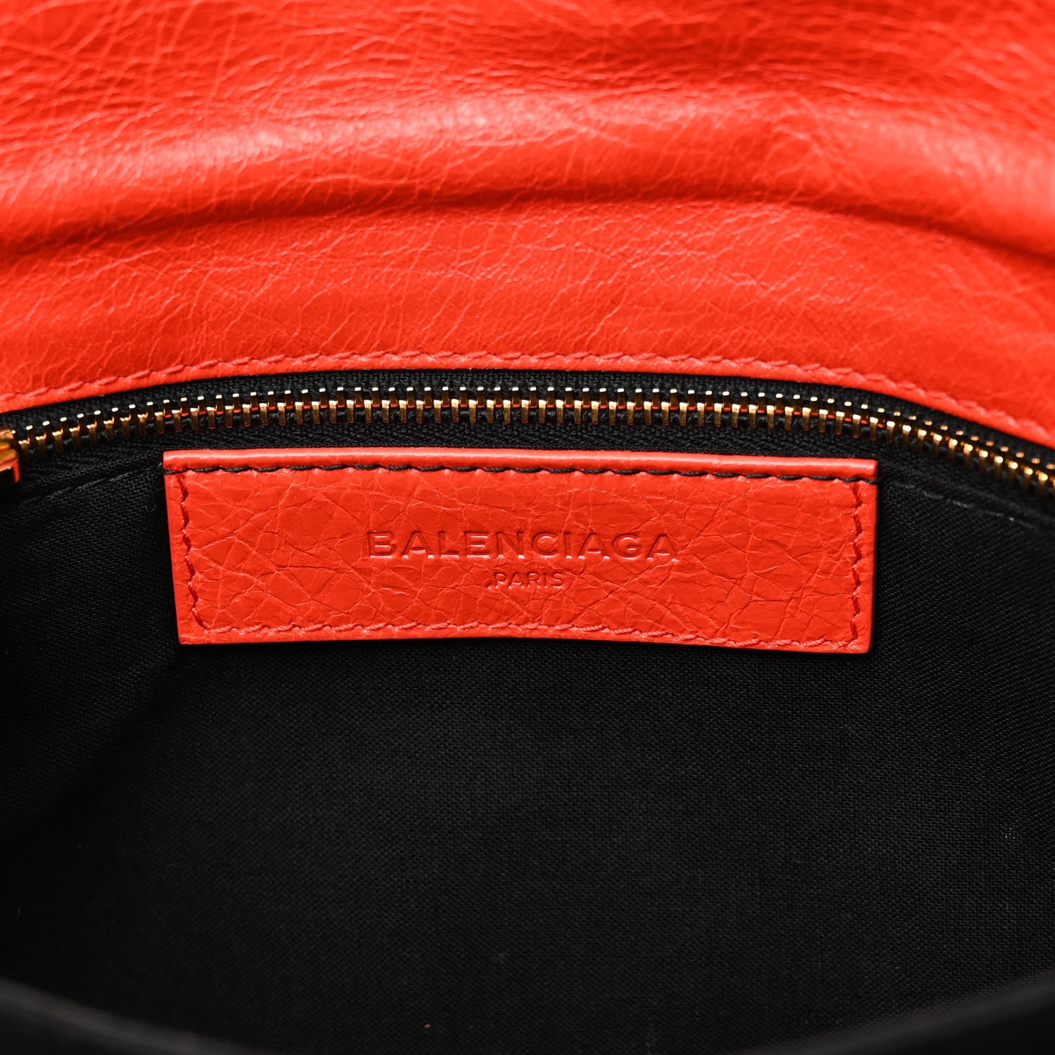 Balenciaga Agneau Giant 12 Gold Hardware Envelope Strap Clutch Rouge Coquelicot 6 of 13