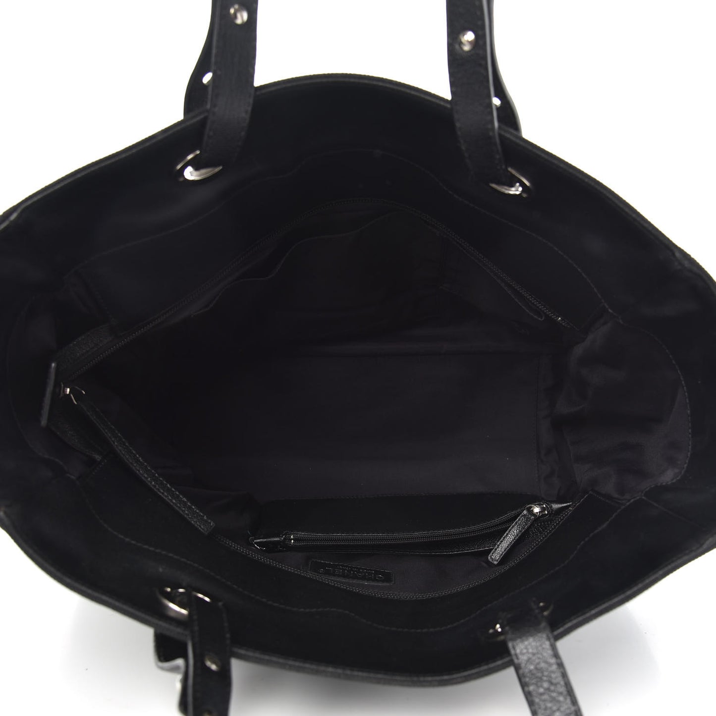 Coated Canvas Quilted Large Paris Biarritz Tote Black