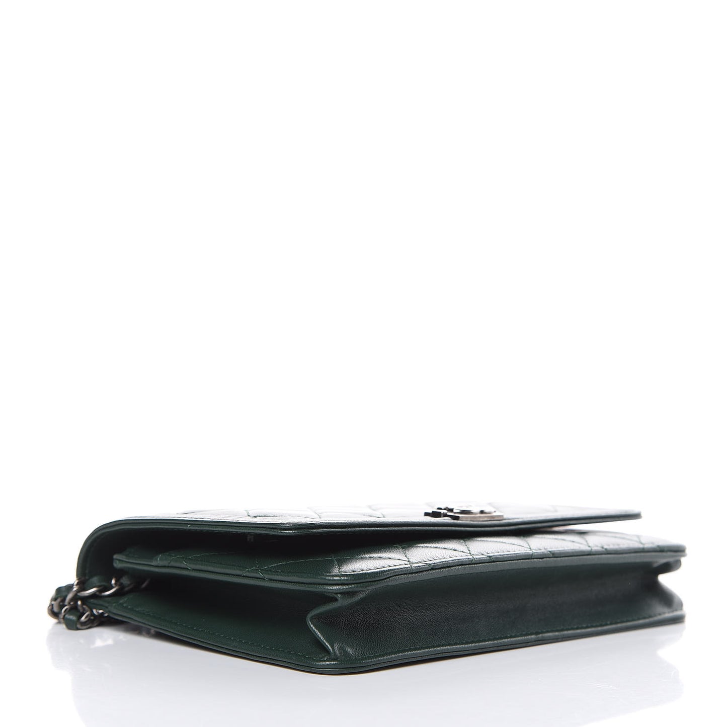 Lambskin Quilted Boy Wallet On Chain WOC Green