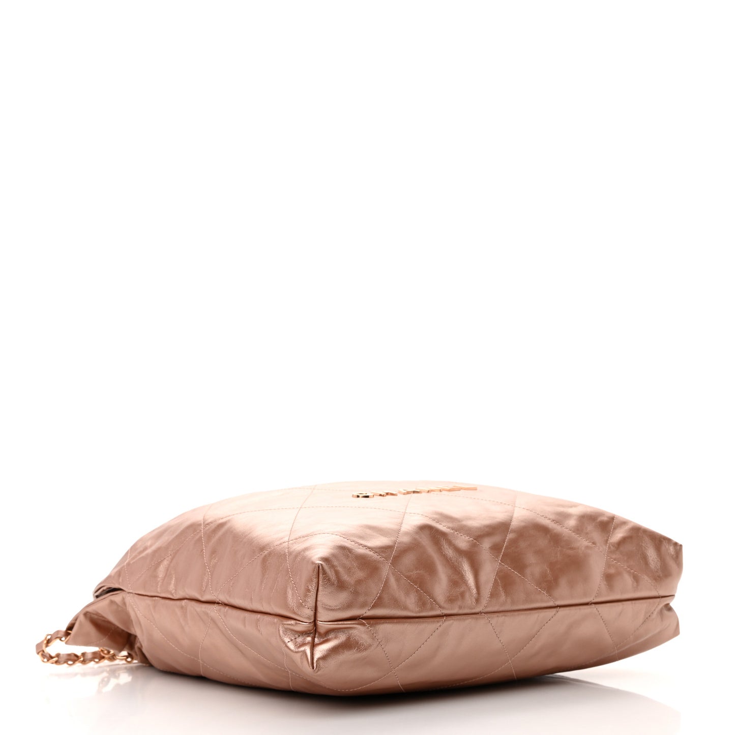 Metallic Calfskin Quilted Chanel 22 Pink