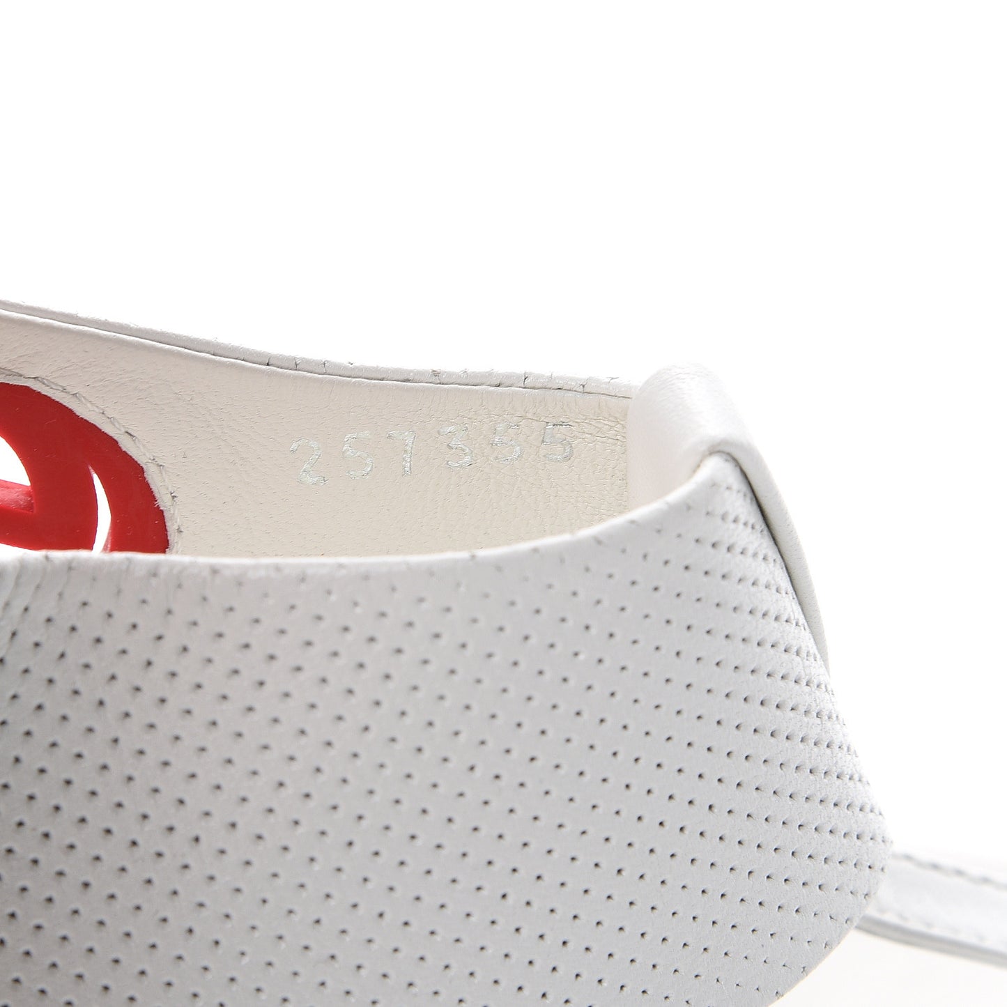 Calfskin GG Zip Thong Sandals 37 White