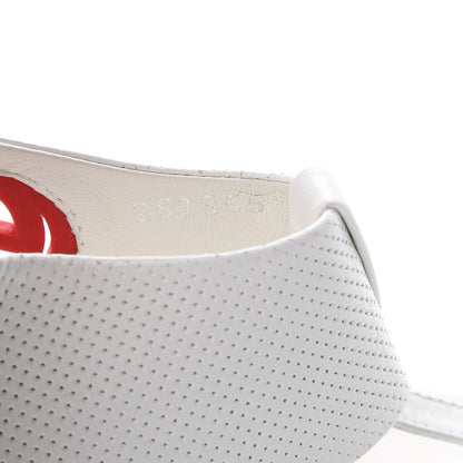Gucci Calfskin GG Zip Thong Sandals 37 White 8 of 8