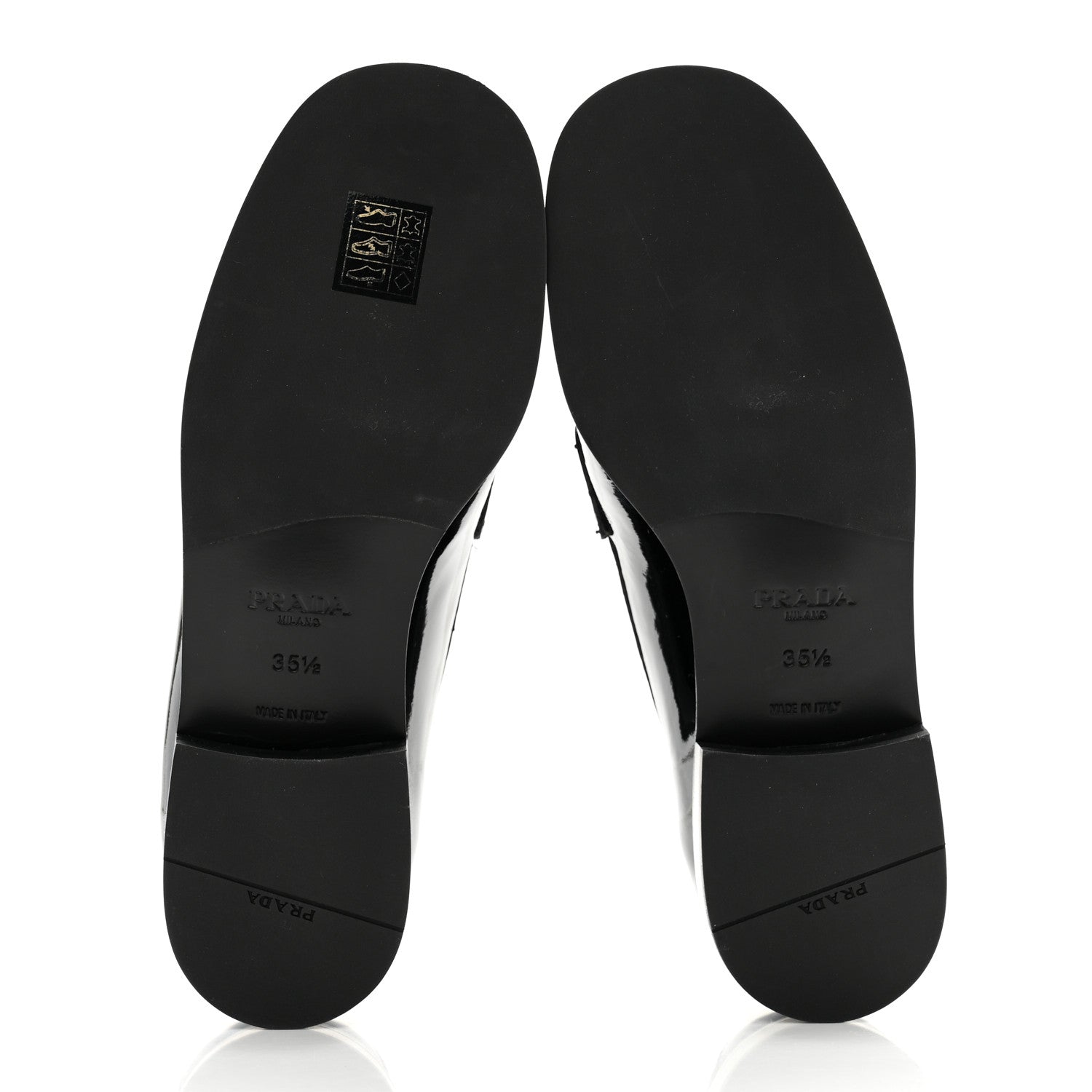 Prada Vernice Triangle Womens Loafers 35.5 Black 5 of 11