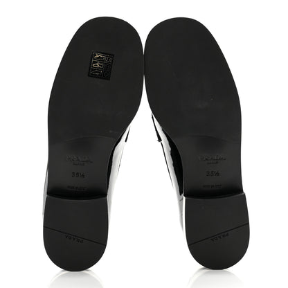 Prada Vernice Triangle Womens Loafers 35.5 Black 5 of 11