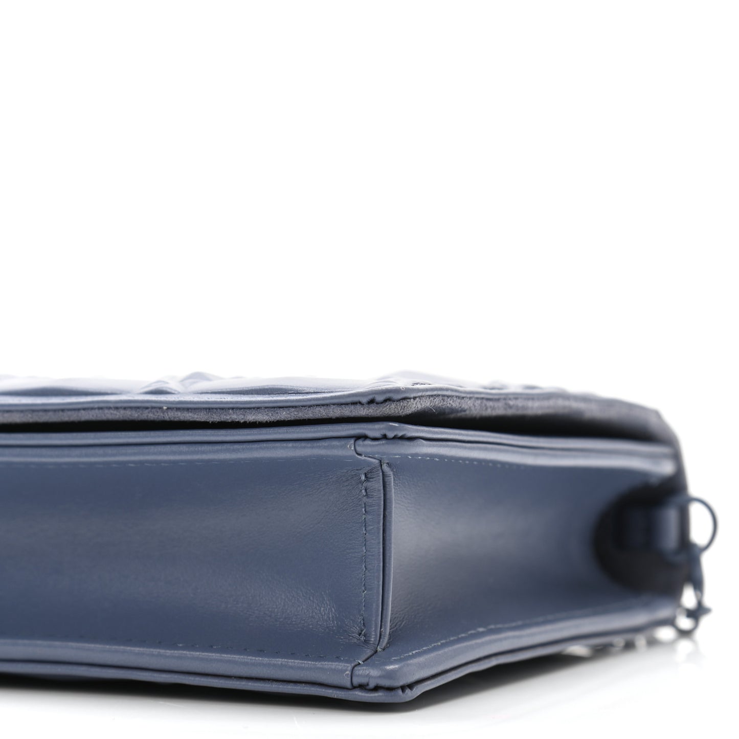 Calfskin Cannage Diamond Lady Dior Chain Wallet Blue